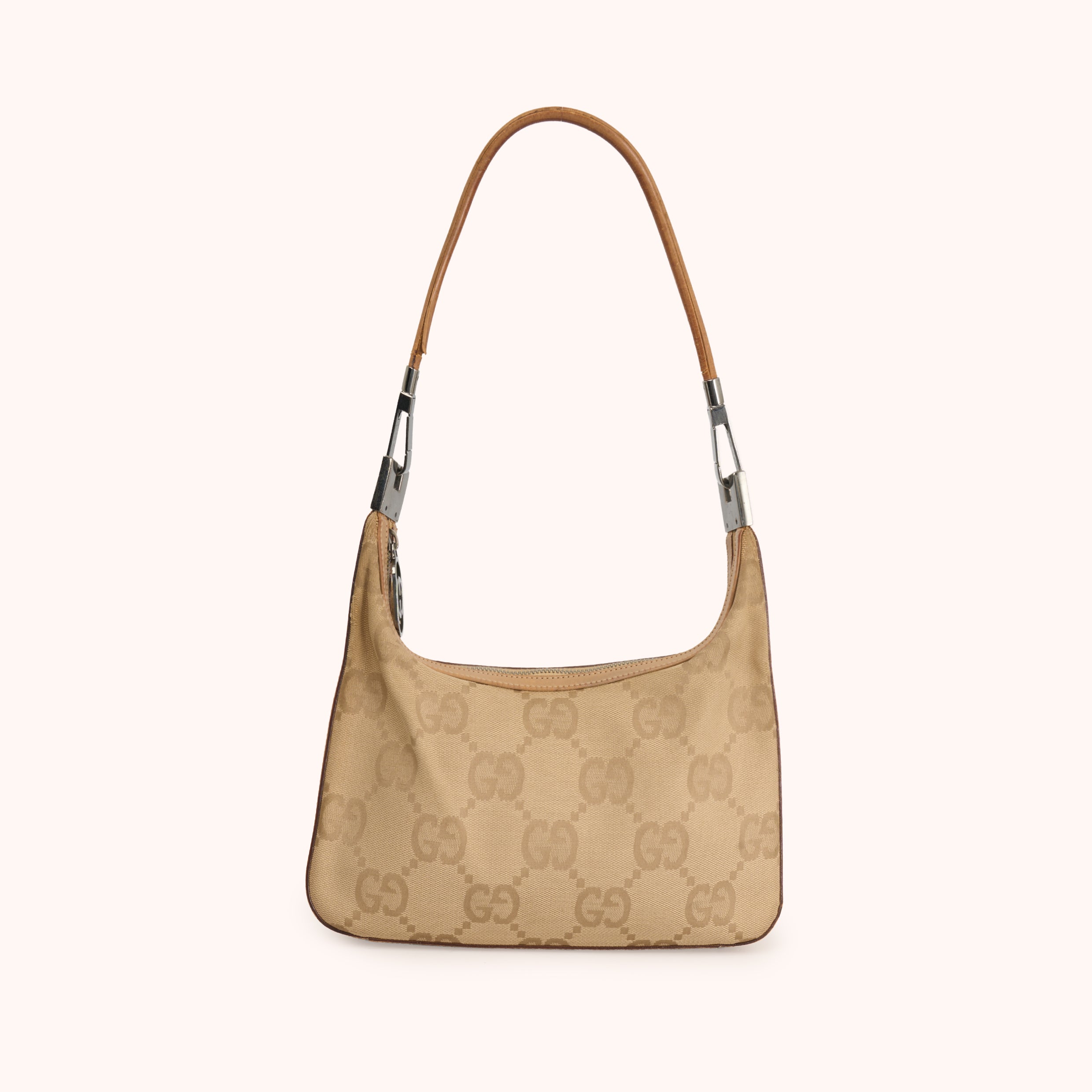 Gucci Jackie Baguette GG Canvas Beige Handbag
