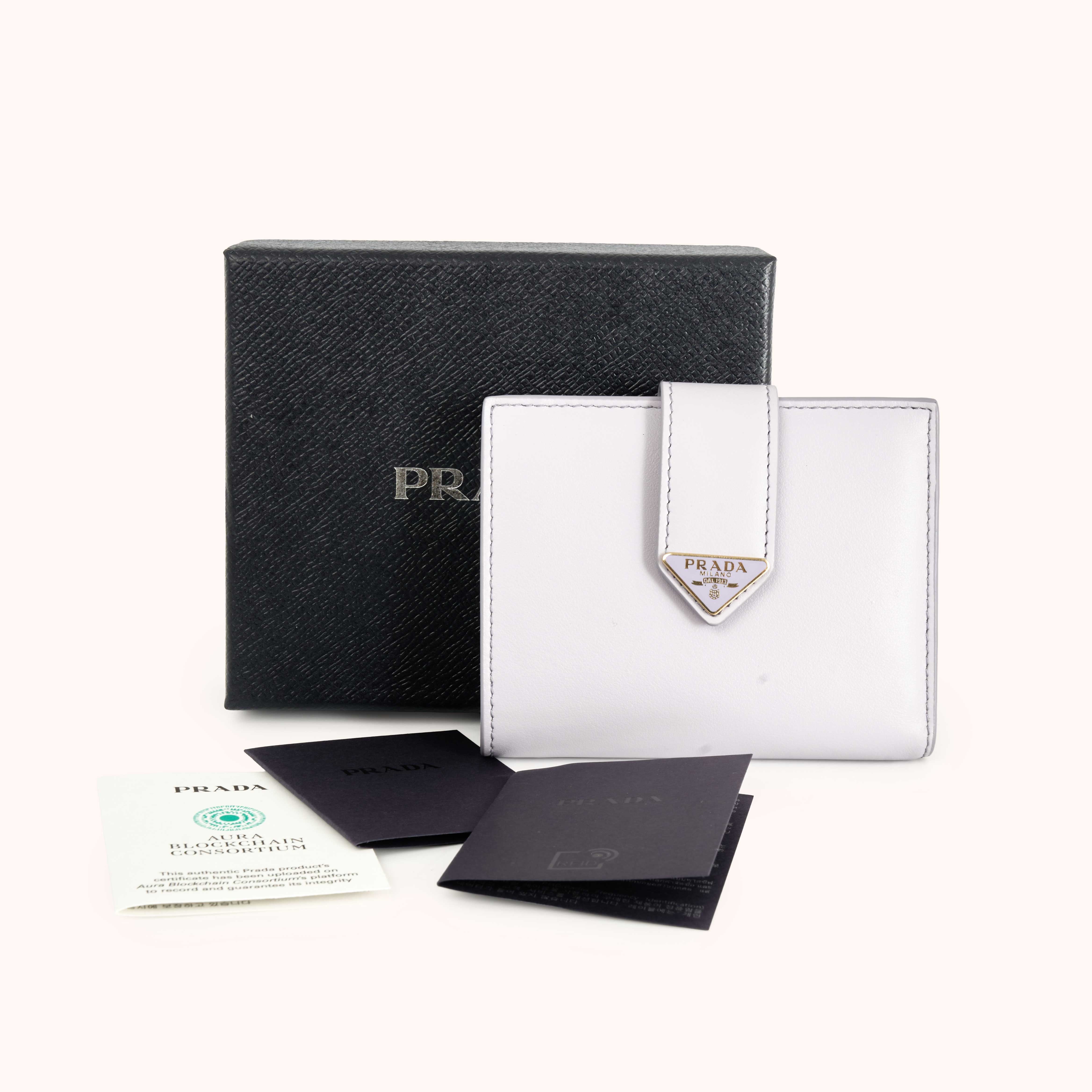 Prada Wallet Lavender Applique Logo
