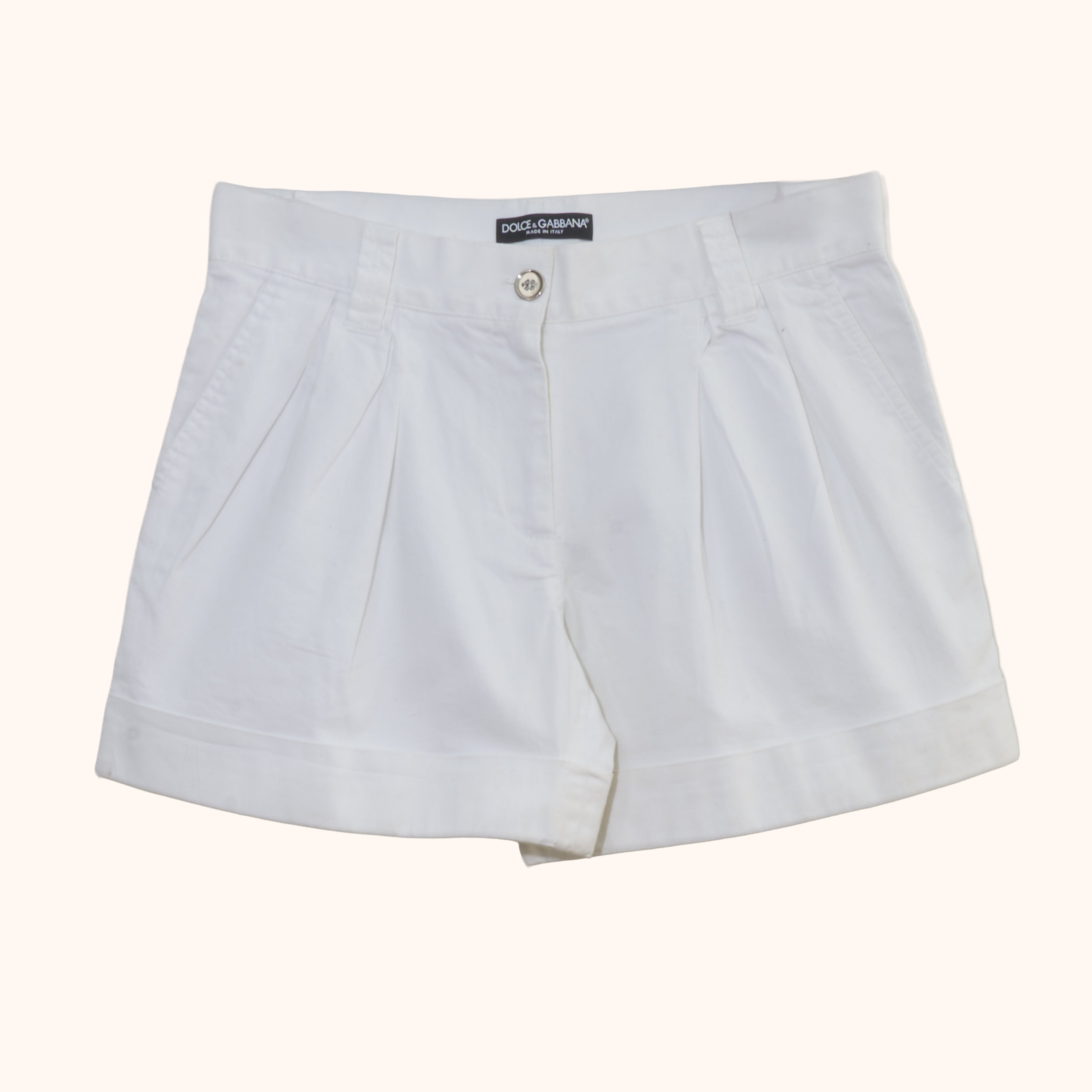 Dolce & Gabbana Weiße Shorts aus Baumwollstretch