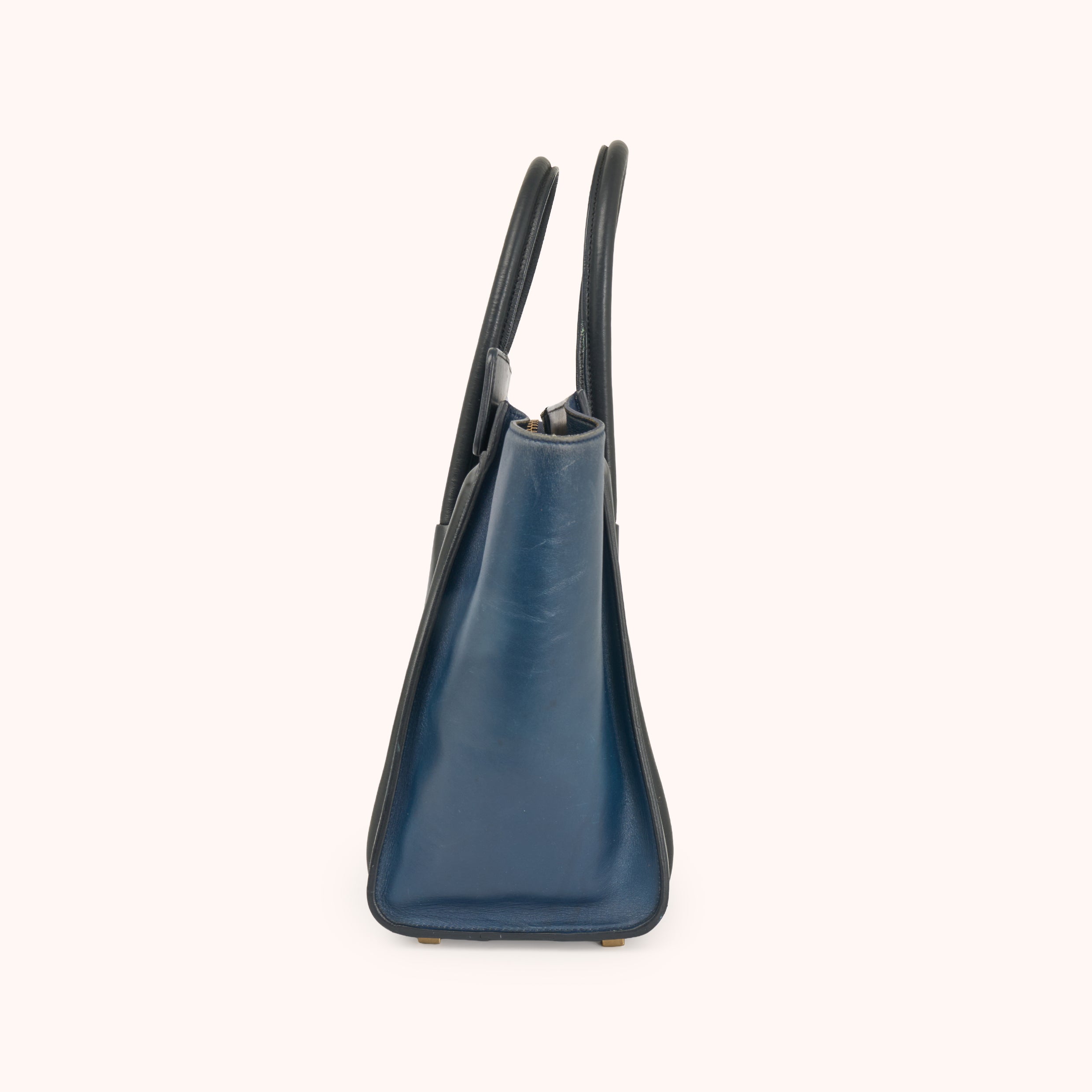 Céline Luggage Tote Mini Tricolor Blau Schwarz