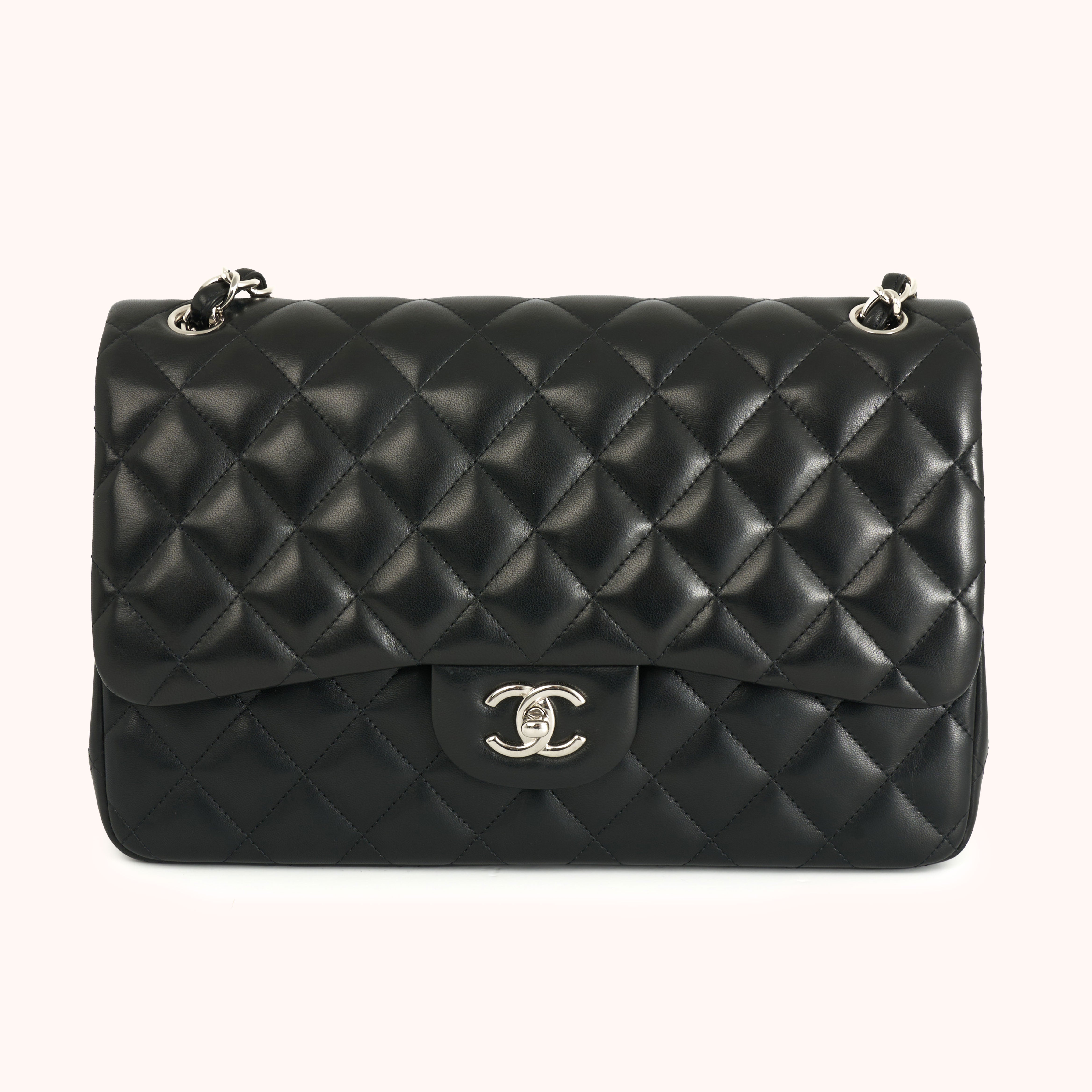 Chanel Classic Double Flap Bag Jumbo Schwarz Lambskin
