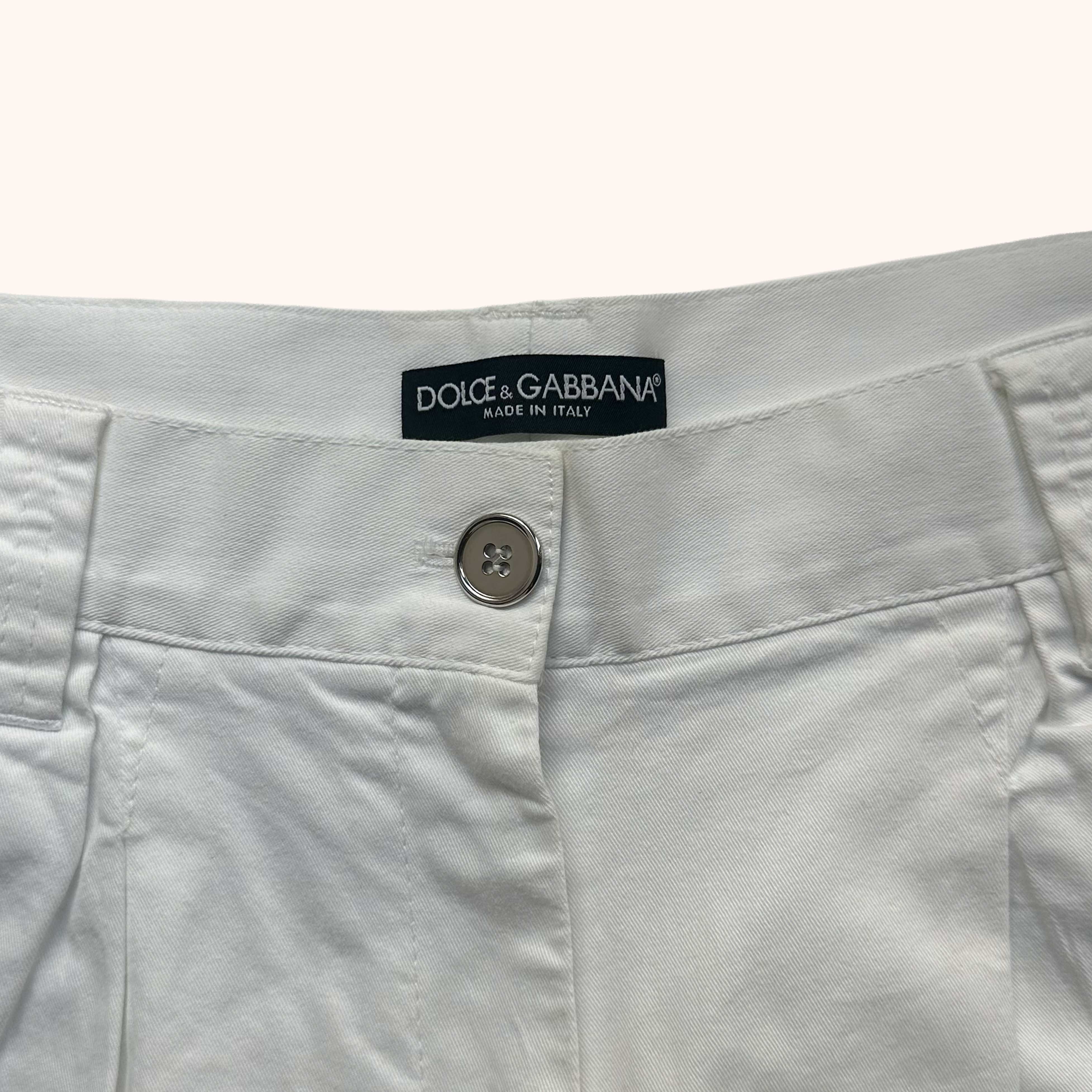 Dolce & Gabbana Weiße Shorts aus Baumwollstretch