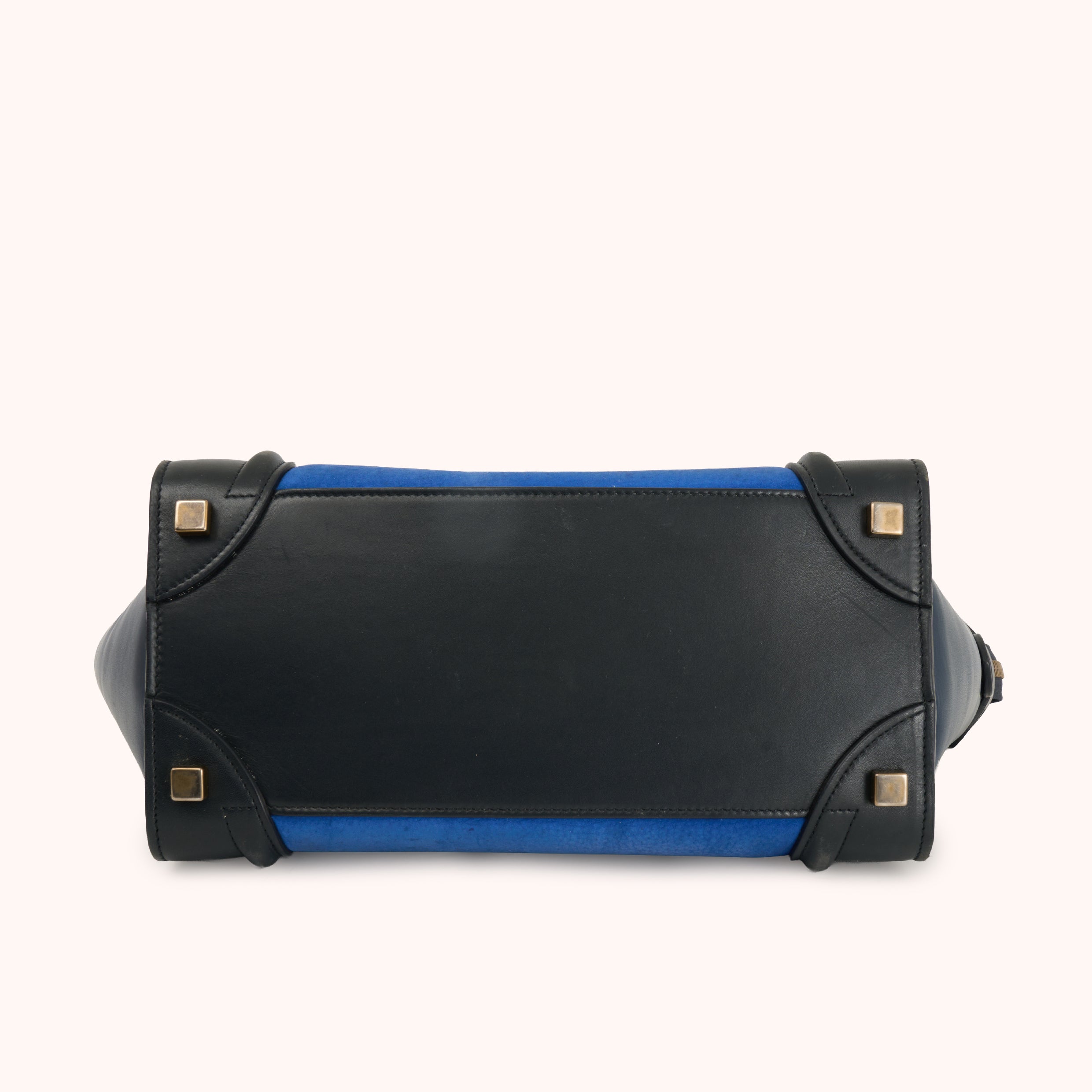 Céline Luggage Tote Mini Tricolor Blau Schwarz