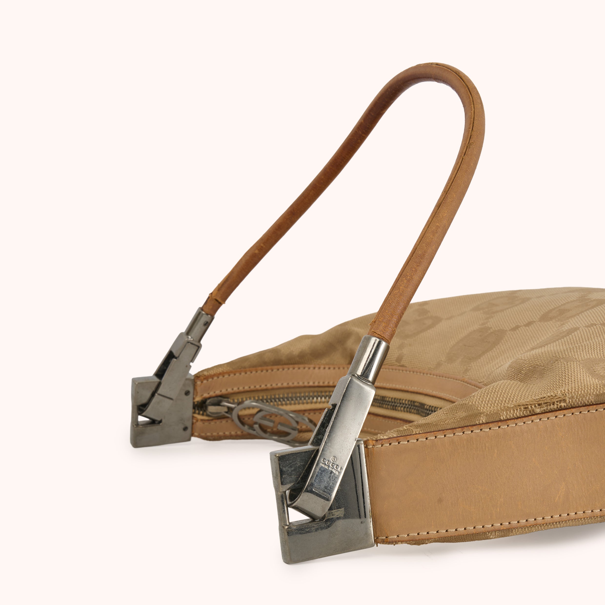 Gucci Jackie Baguette GG Canvas Beige Handbag