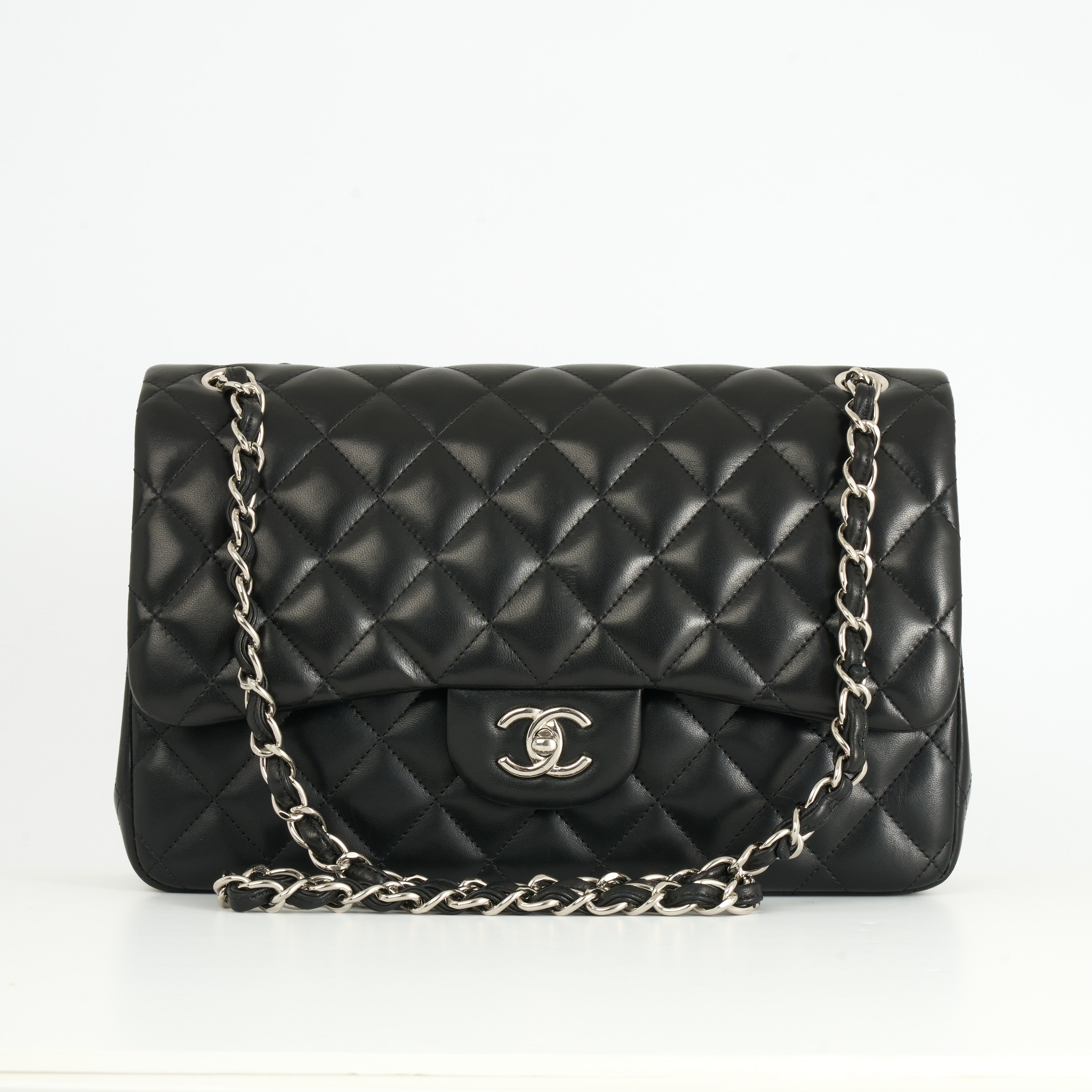 Chanel Classic Double Flap Bag Jumbo Schwarz Lambskin