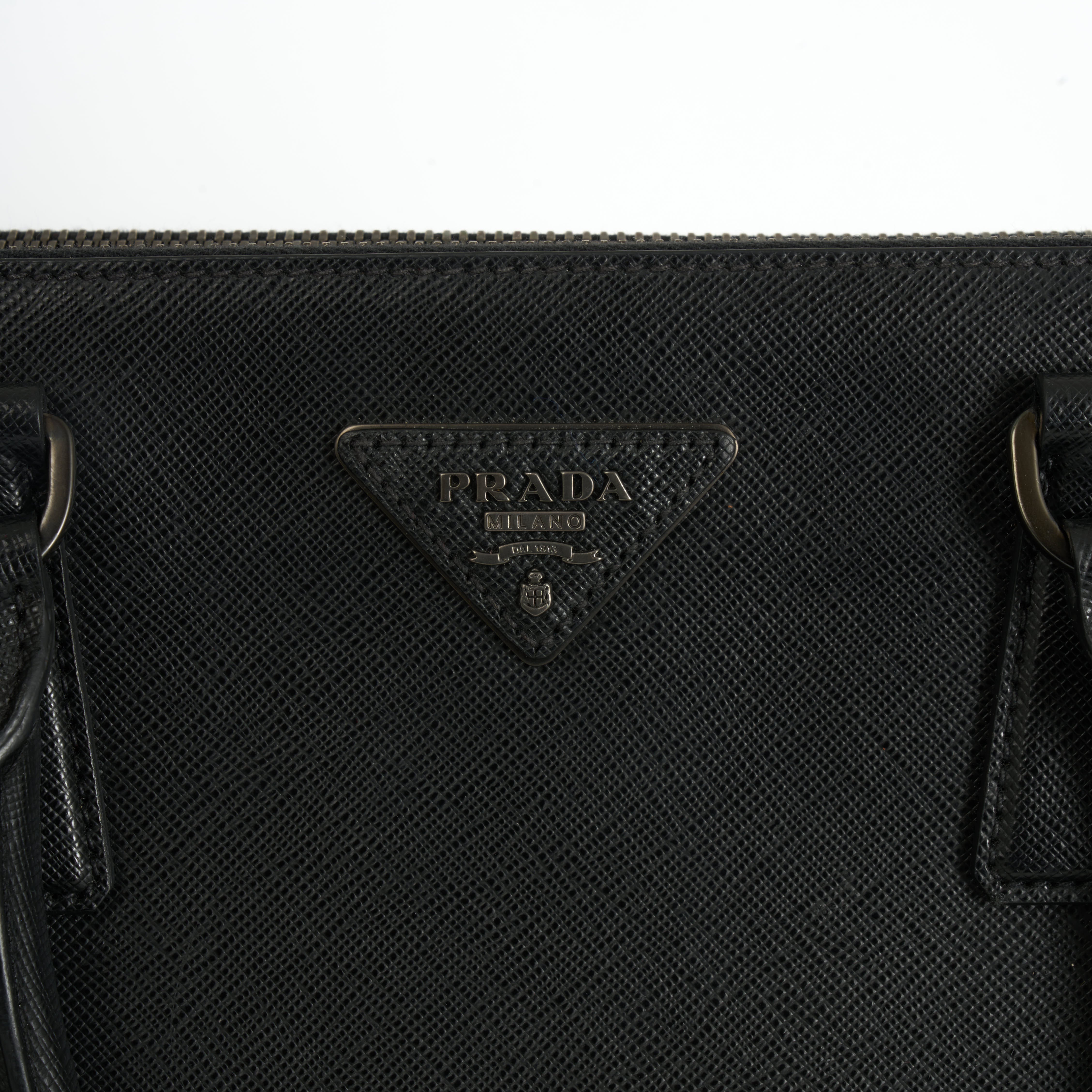 Prada Galleria Executive Tote Bag Black Saffiano Leder Handtasche
