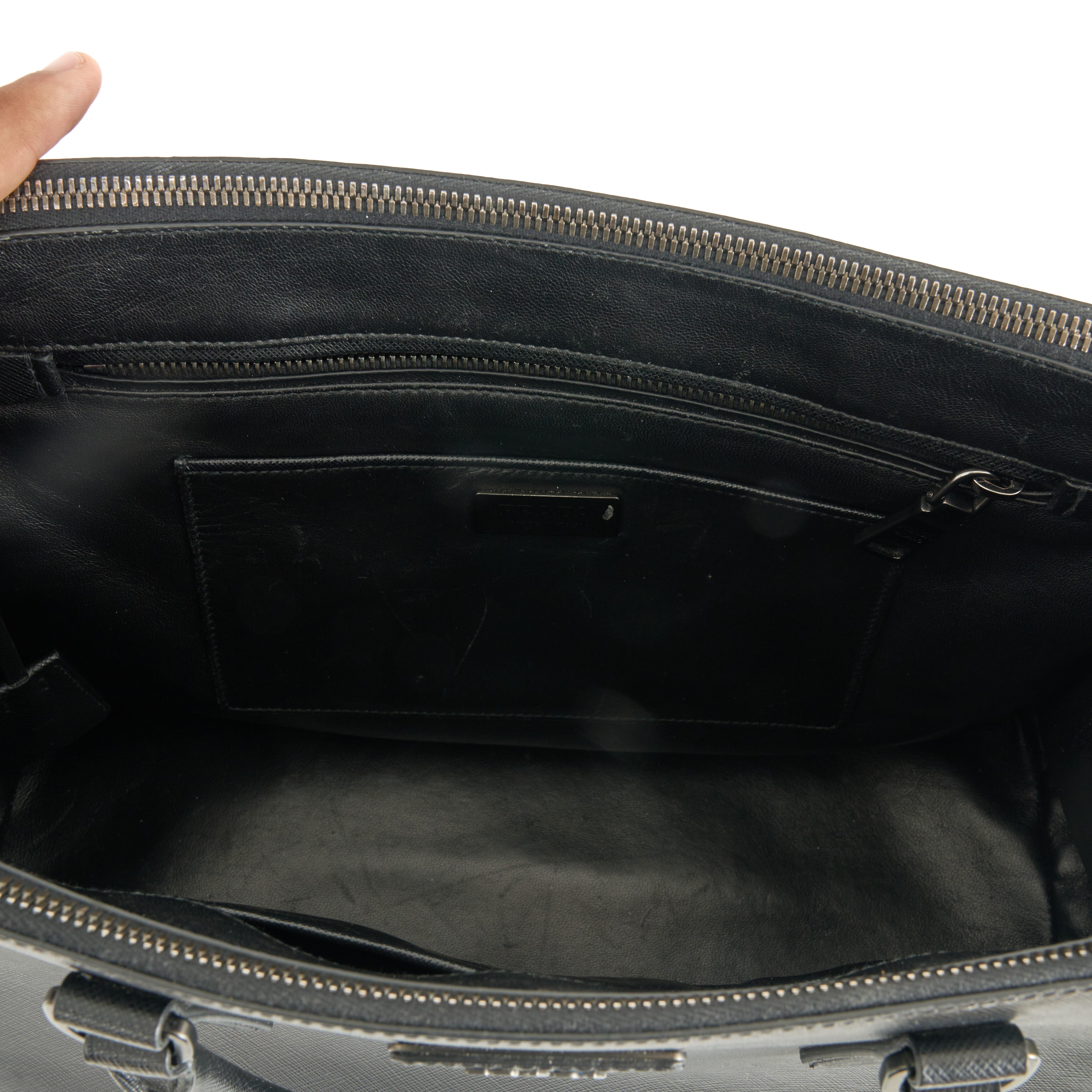 Prada Galleria Executive Tote Bag Black Saffiano Leder Handtasche