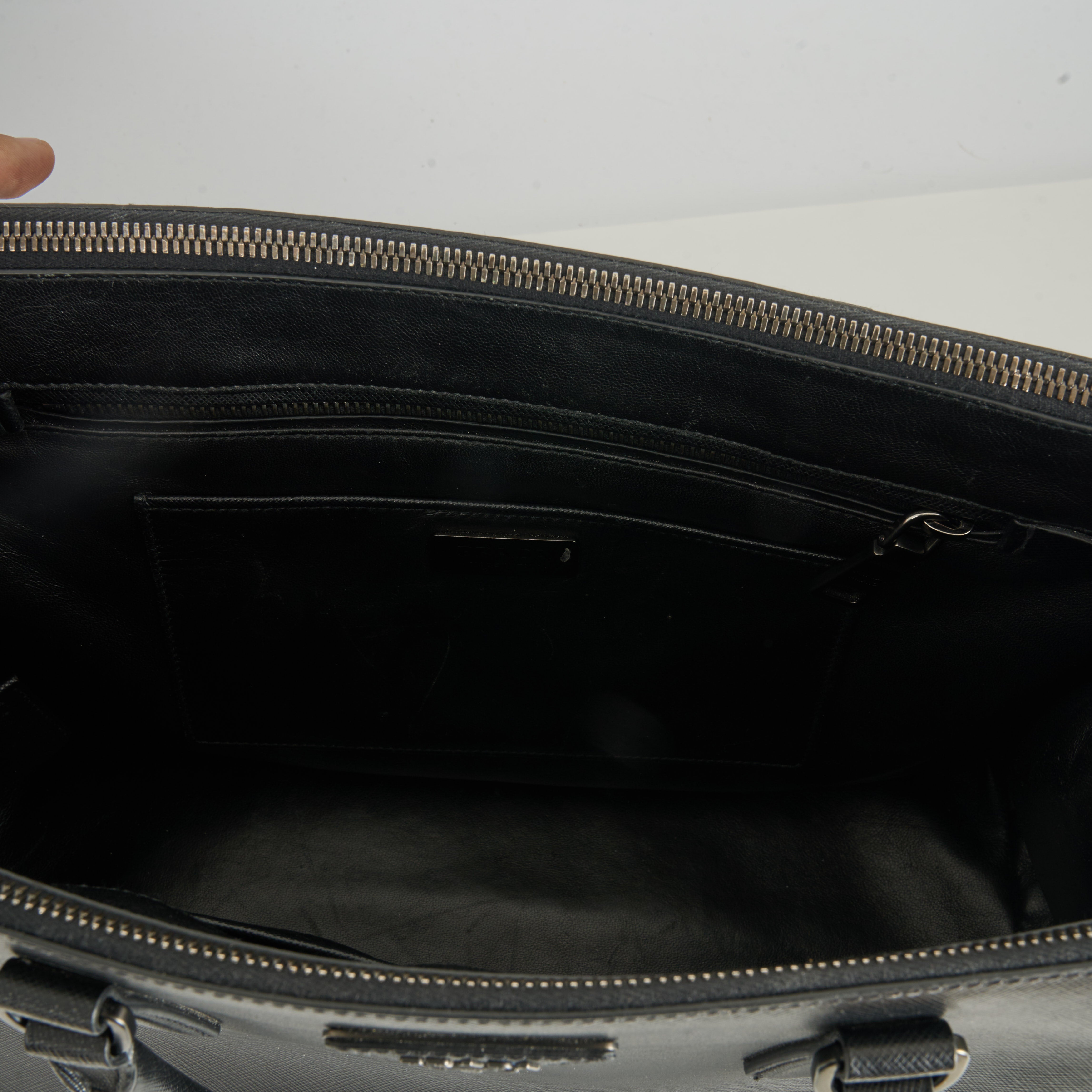 Prada Galleria Executive Tote Bag Black Saffiano Leder Handtasche