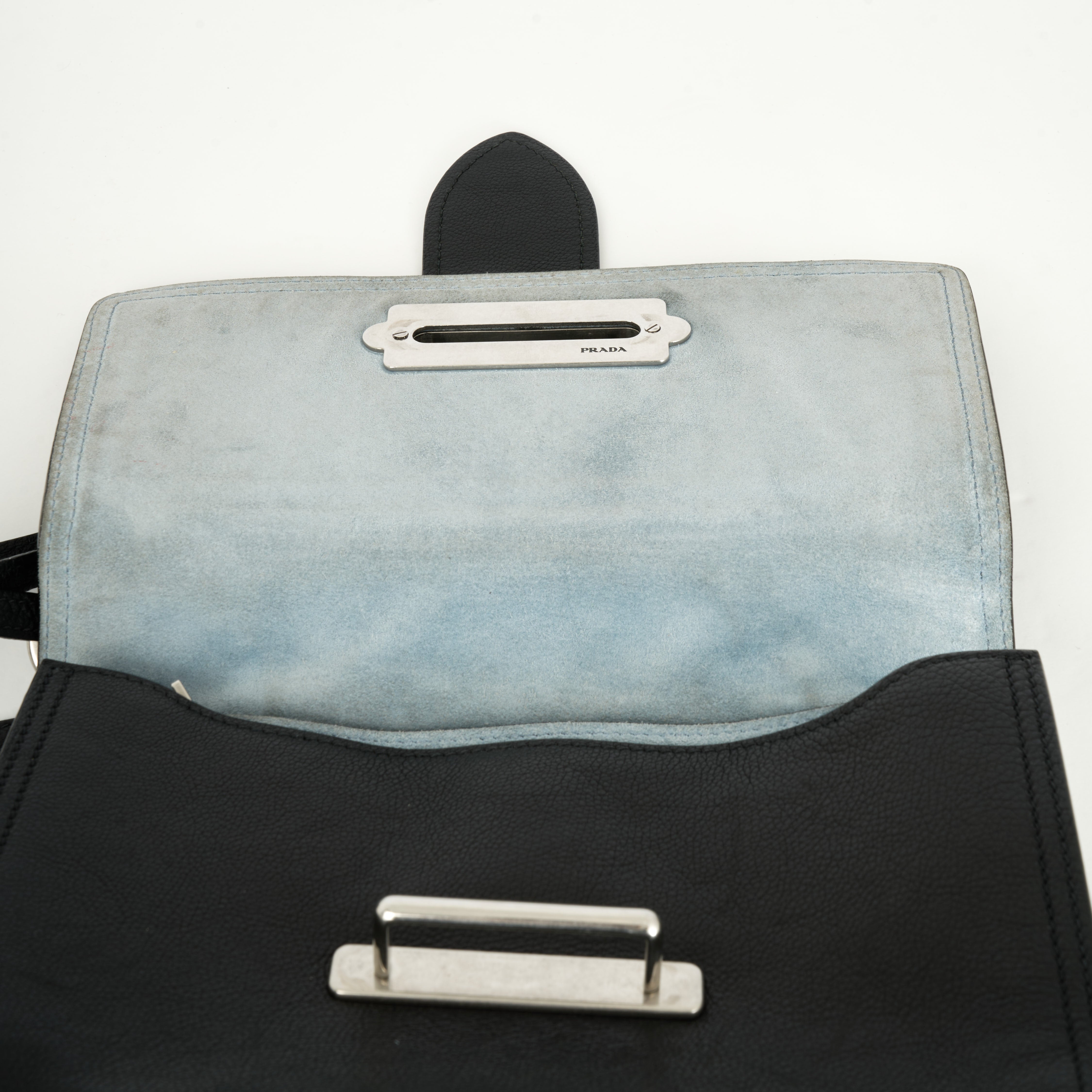 Prada Cahier Crossbody Bag Schwarz Leder