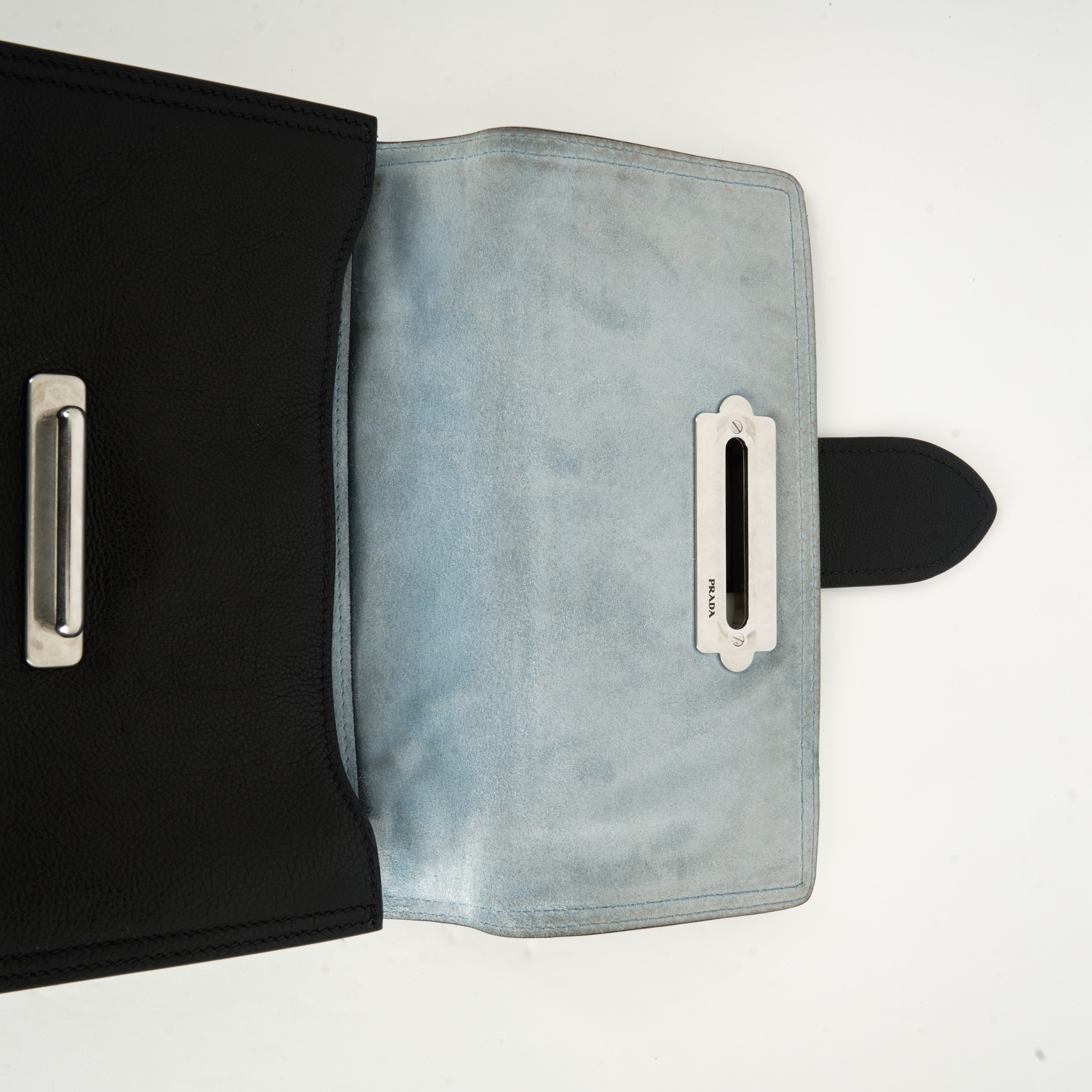 Prada Cahier Crossbody Bag Schwarz Leder