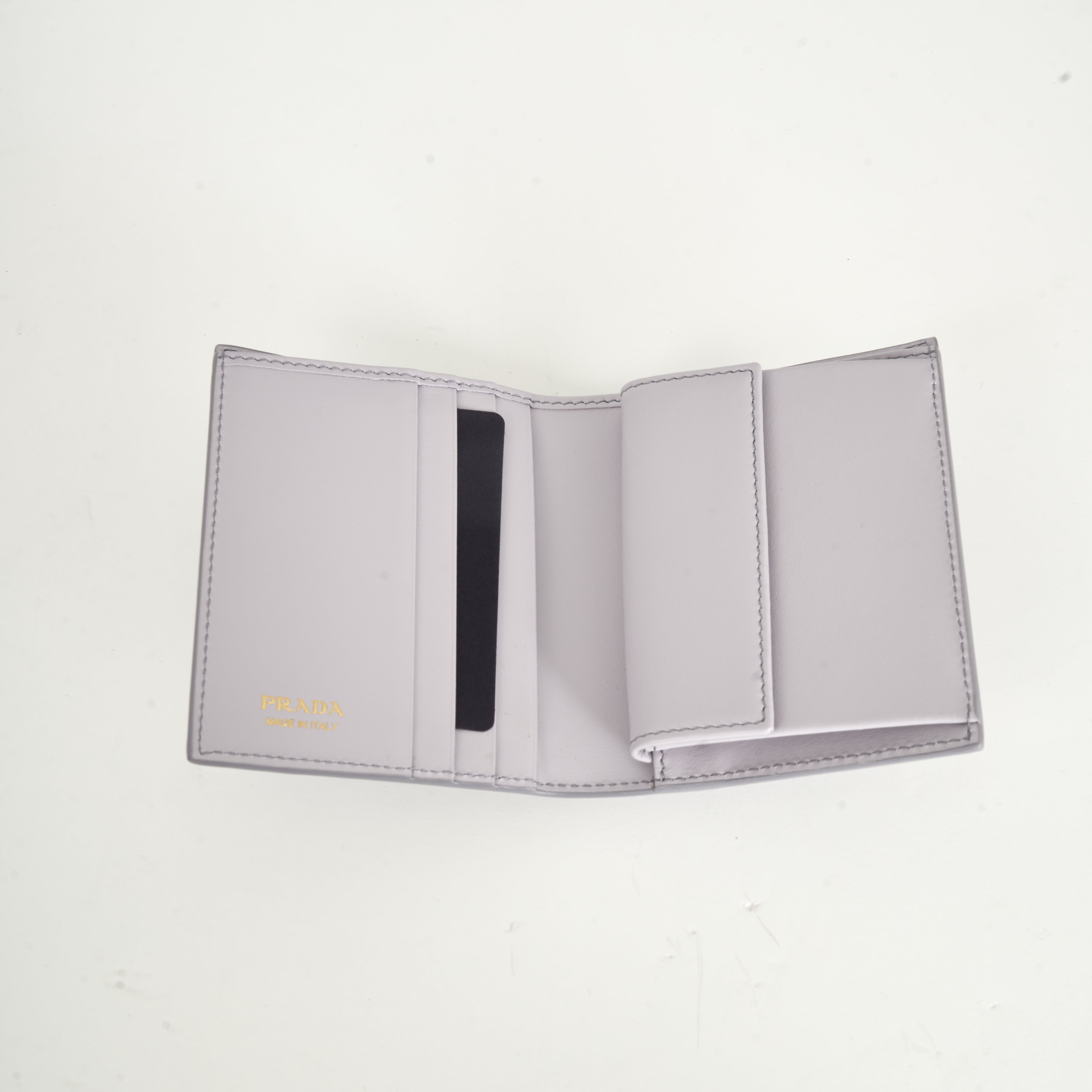 Prada Wallet Lavender Applique Logo