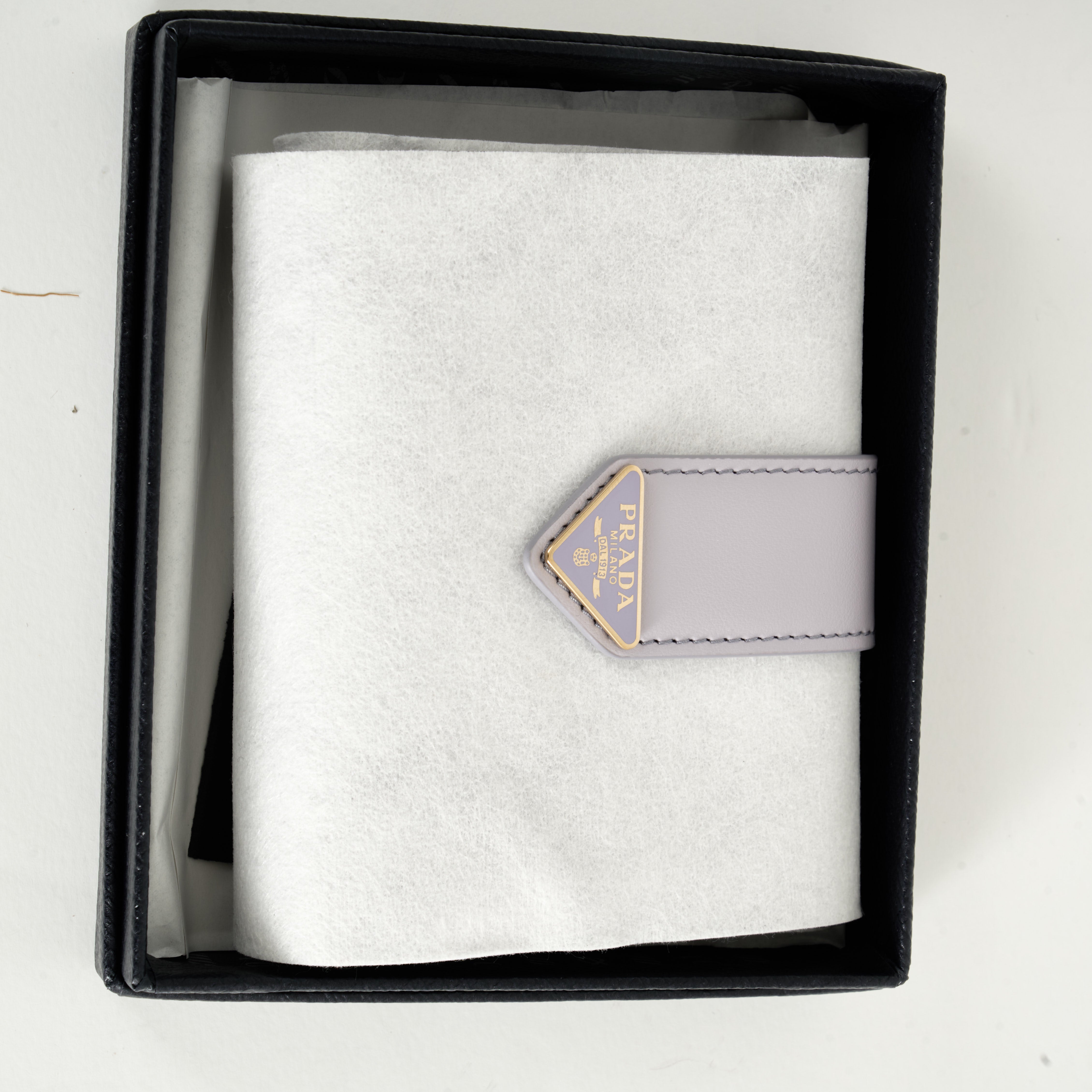 Prada Wallet Lavender Applique Logo
