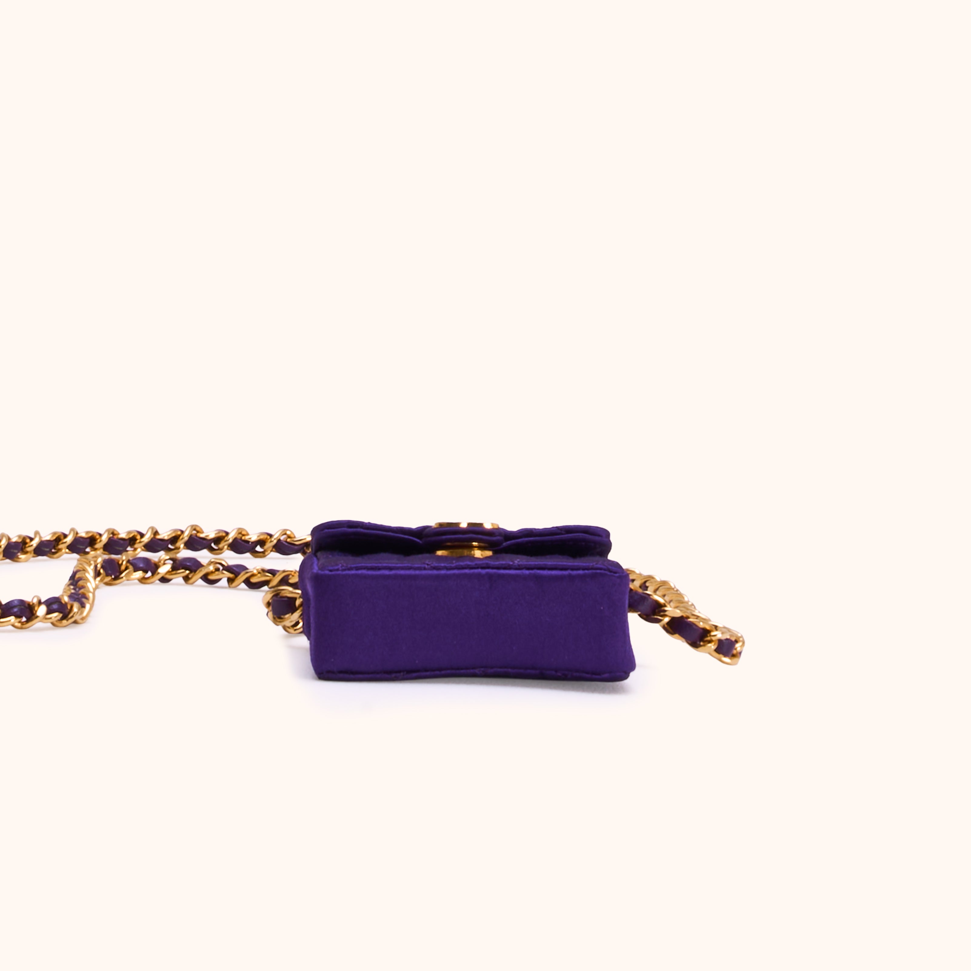 Chanel Micro Satin Flap Bag Schultertasche
