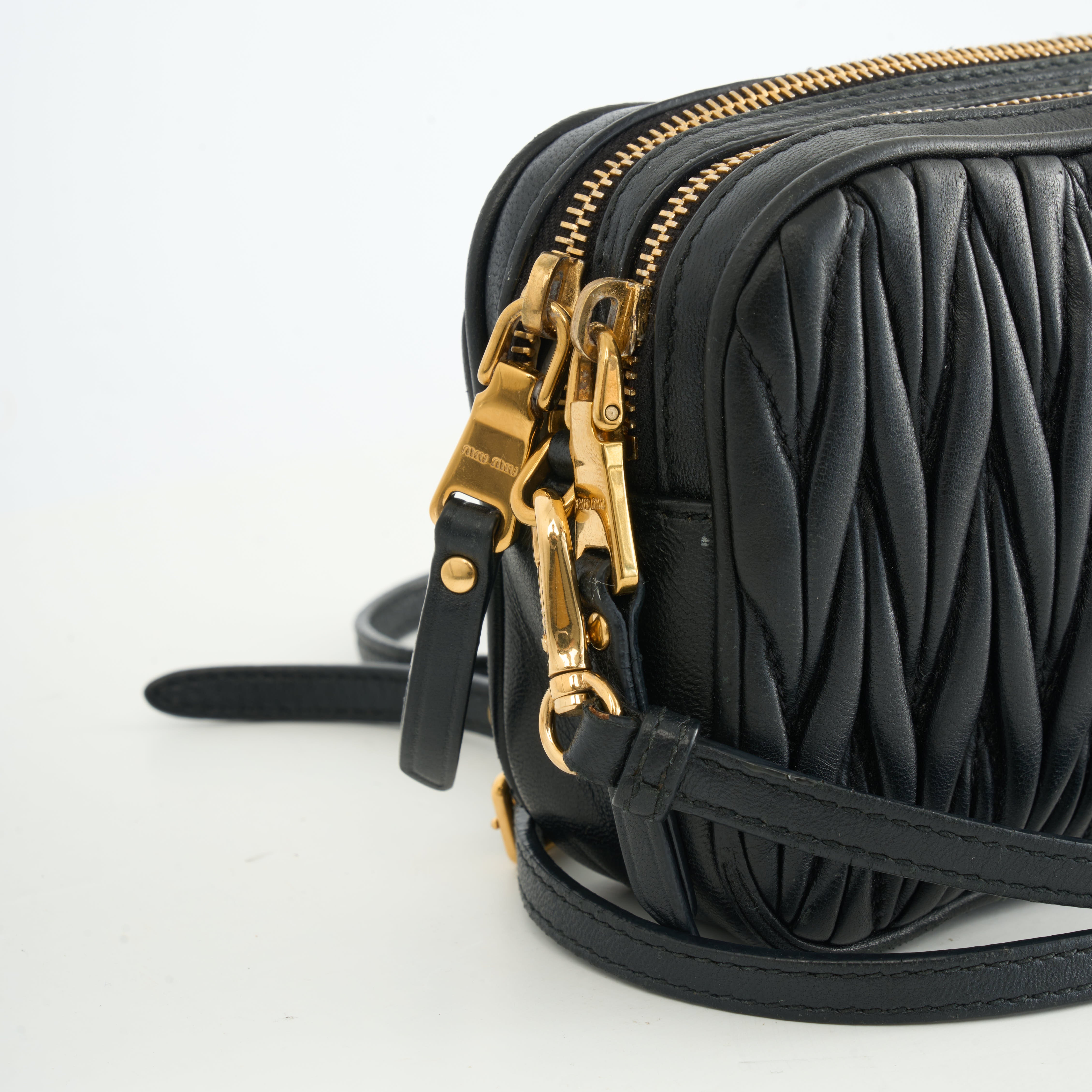Miu Miu Matelassé Crossbody Bag Black