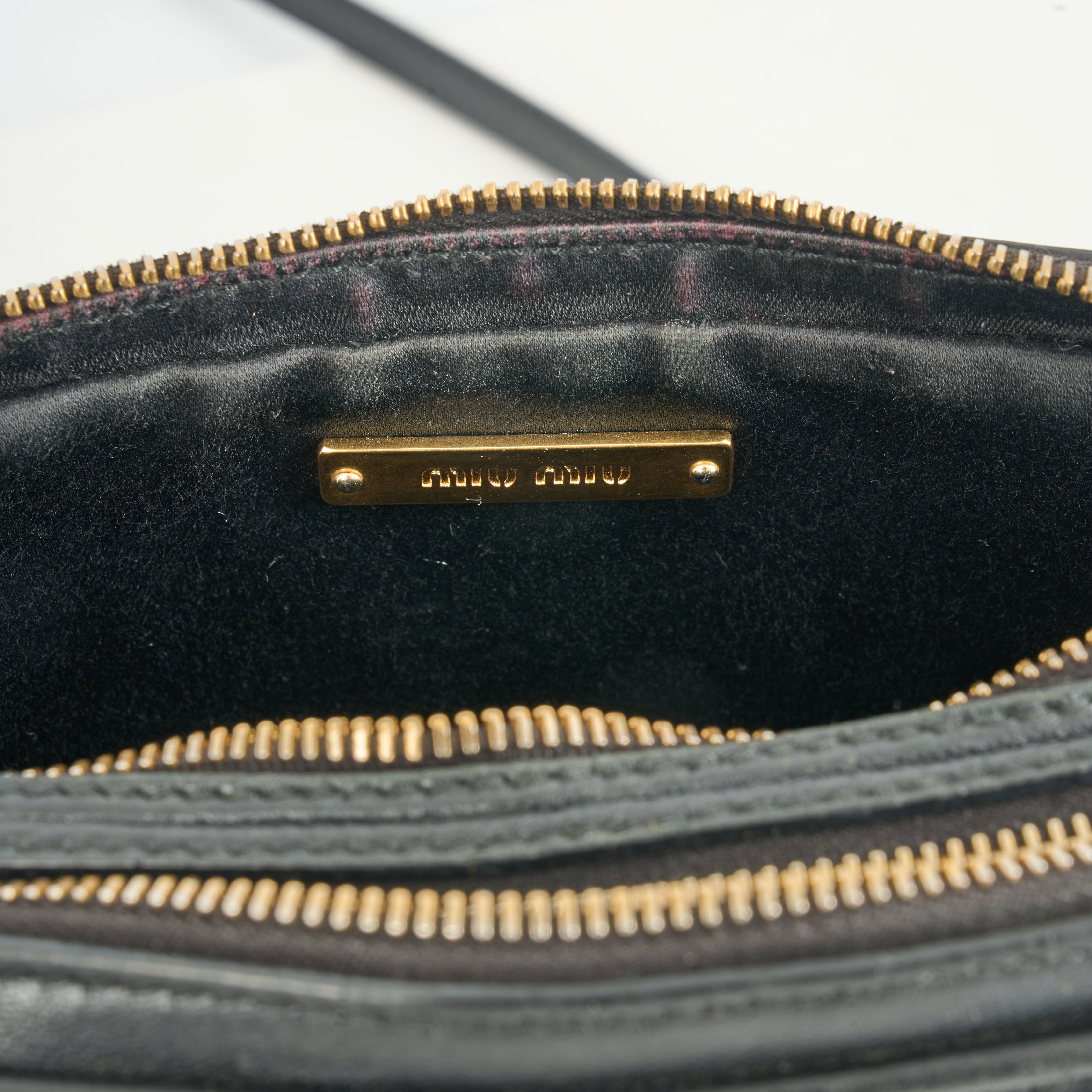 Miu Miu Matelassé Crossbody Bag Black