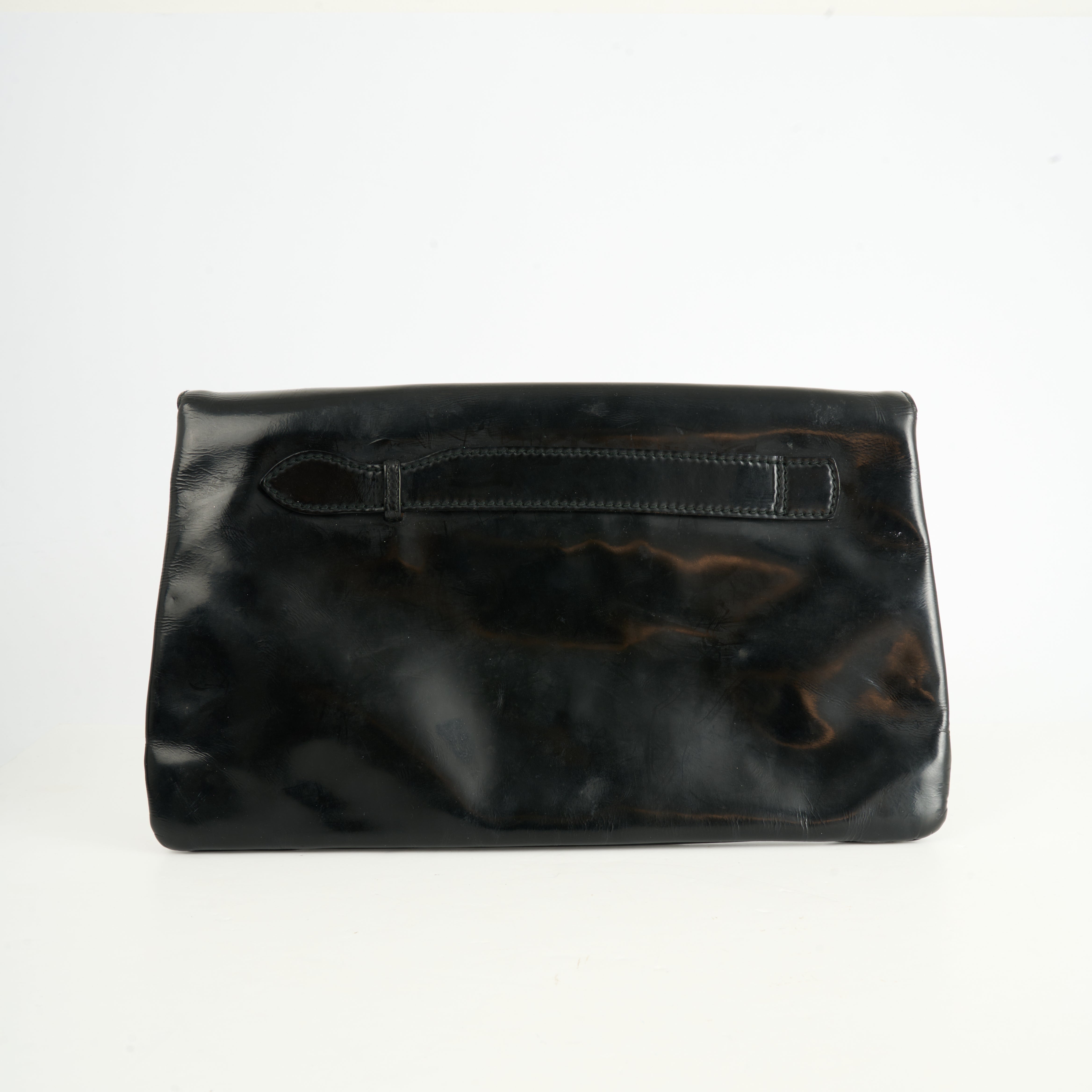 Balenciaga Envelope Clutch Patent Leather Black