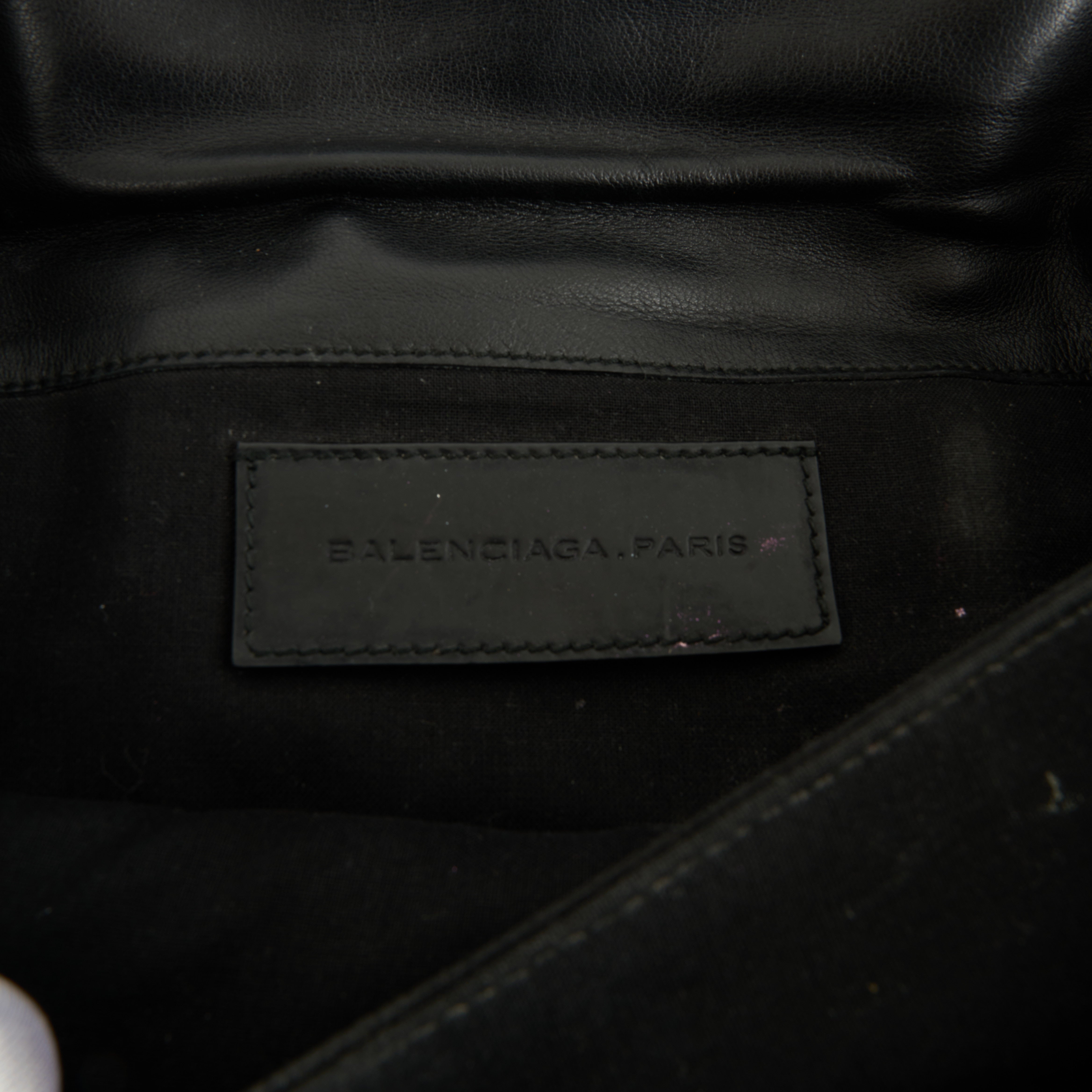 Balenciaga Envelope Clutch Patent Leather Black