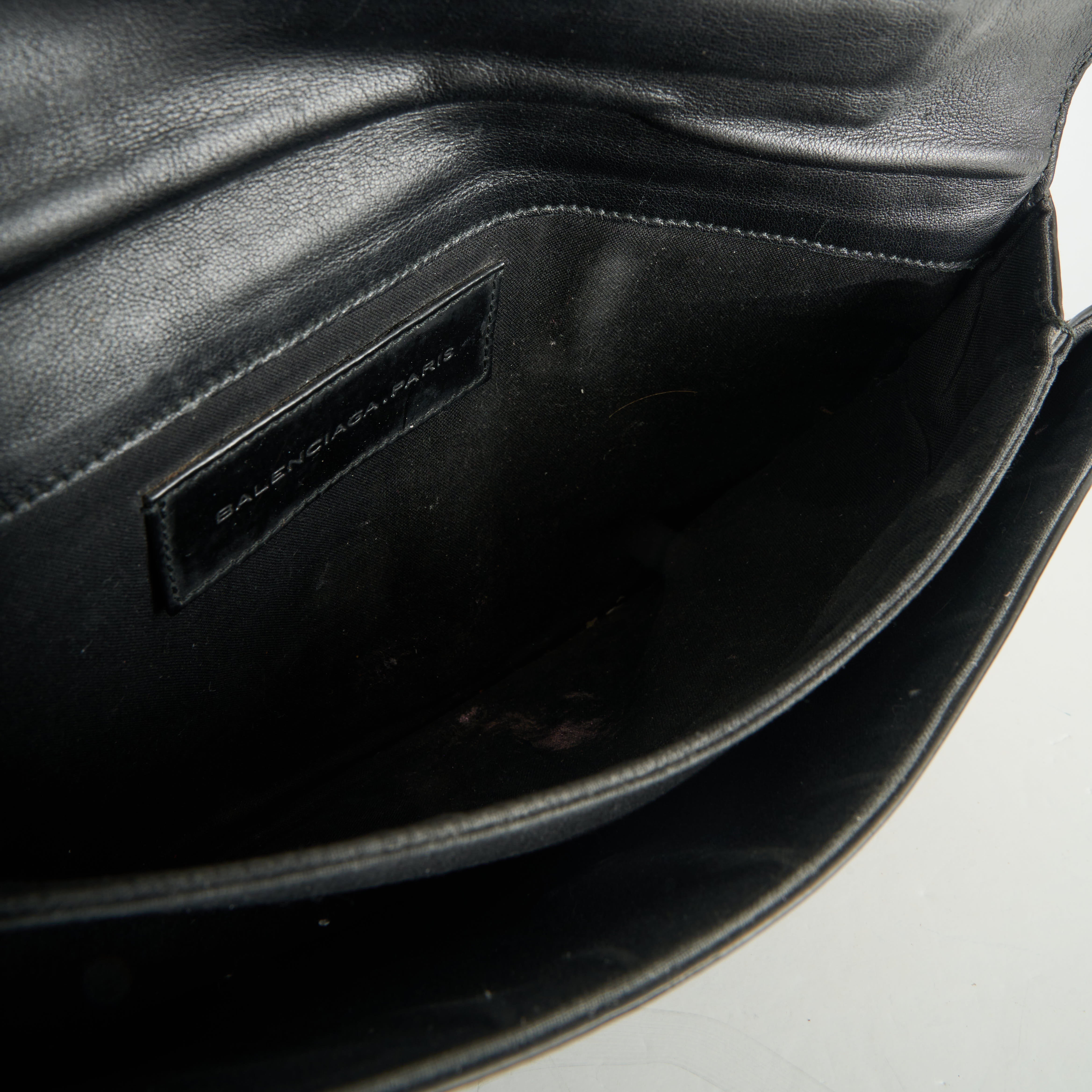 Balenciaga Envelope Clutch Patent Leather Black
