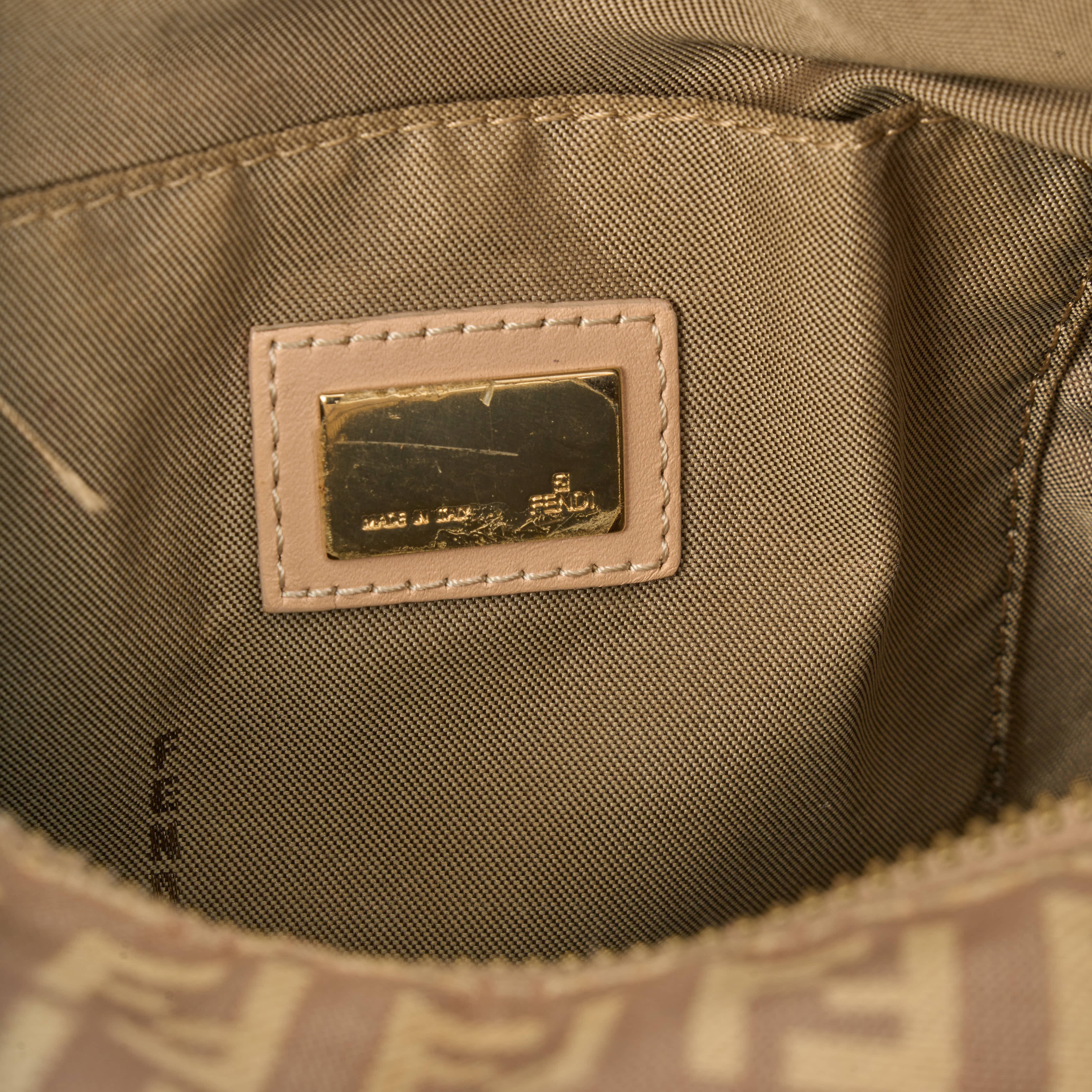 Fendi Boston Bag Zucchino Canvas Rosa / Beige