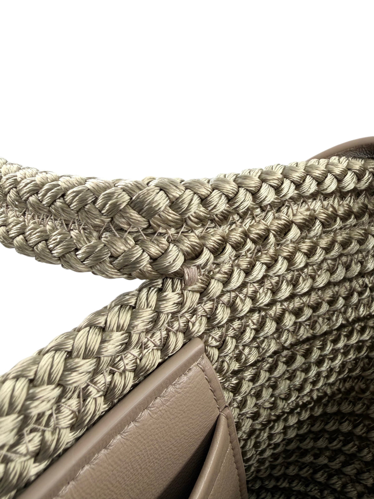 Wintage Balenciaga Ibiza Korb-Tragetasche aus beigem geflochtenem Naturmaterial mit Lederdetails
