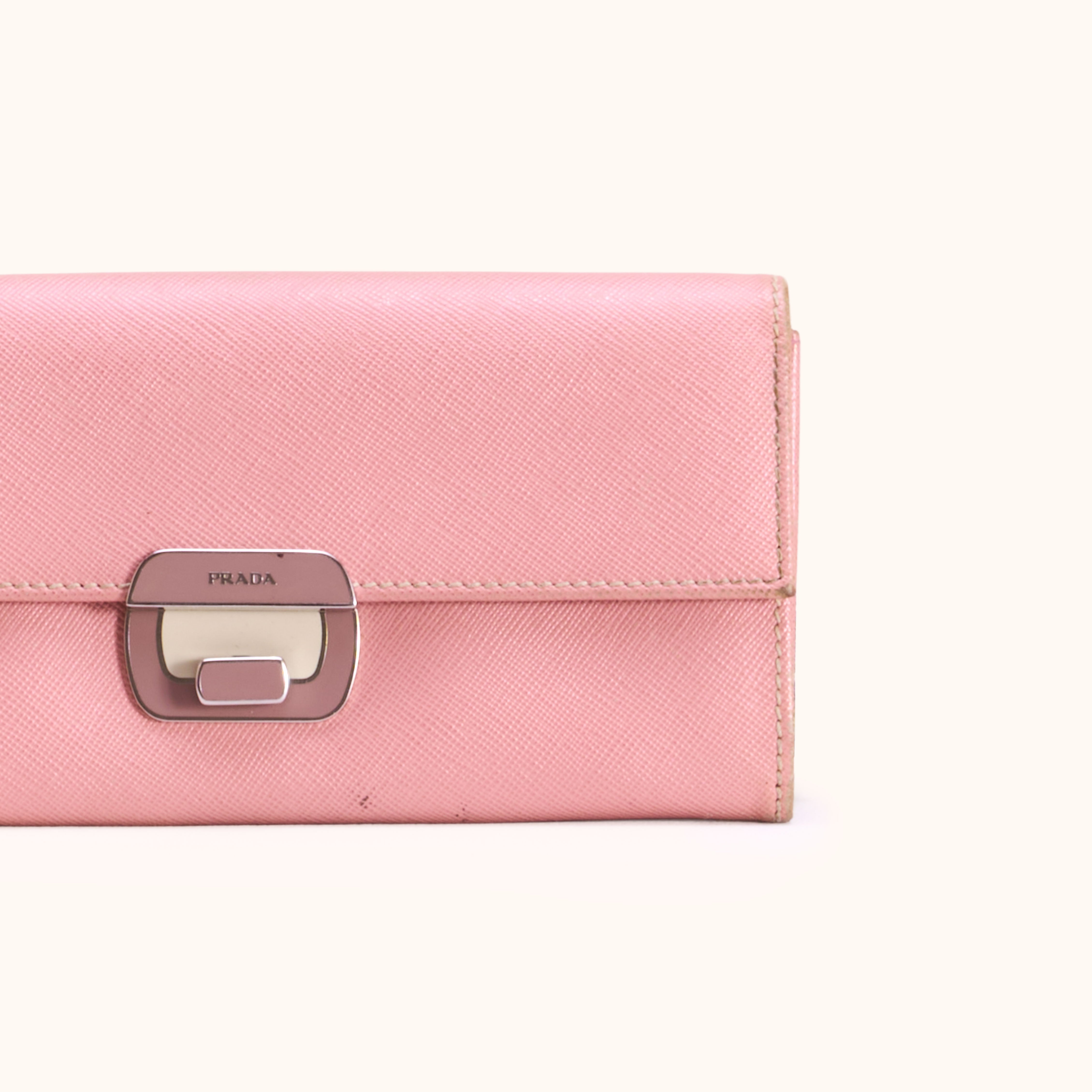 Prada Saffiano Pink Leder Wallet