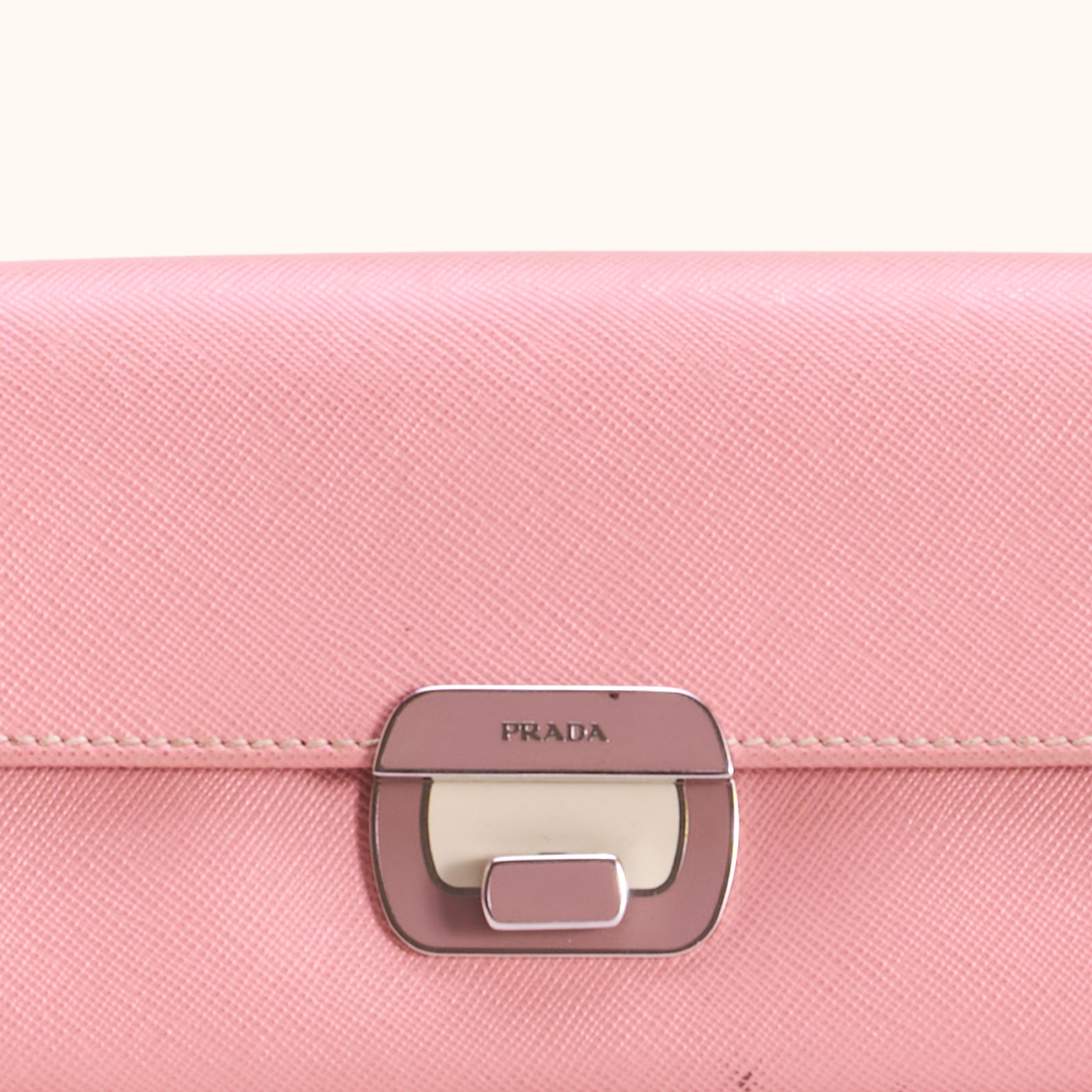 Prada Saffiano Pink Leder Wallet