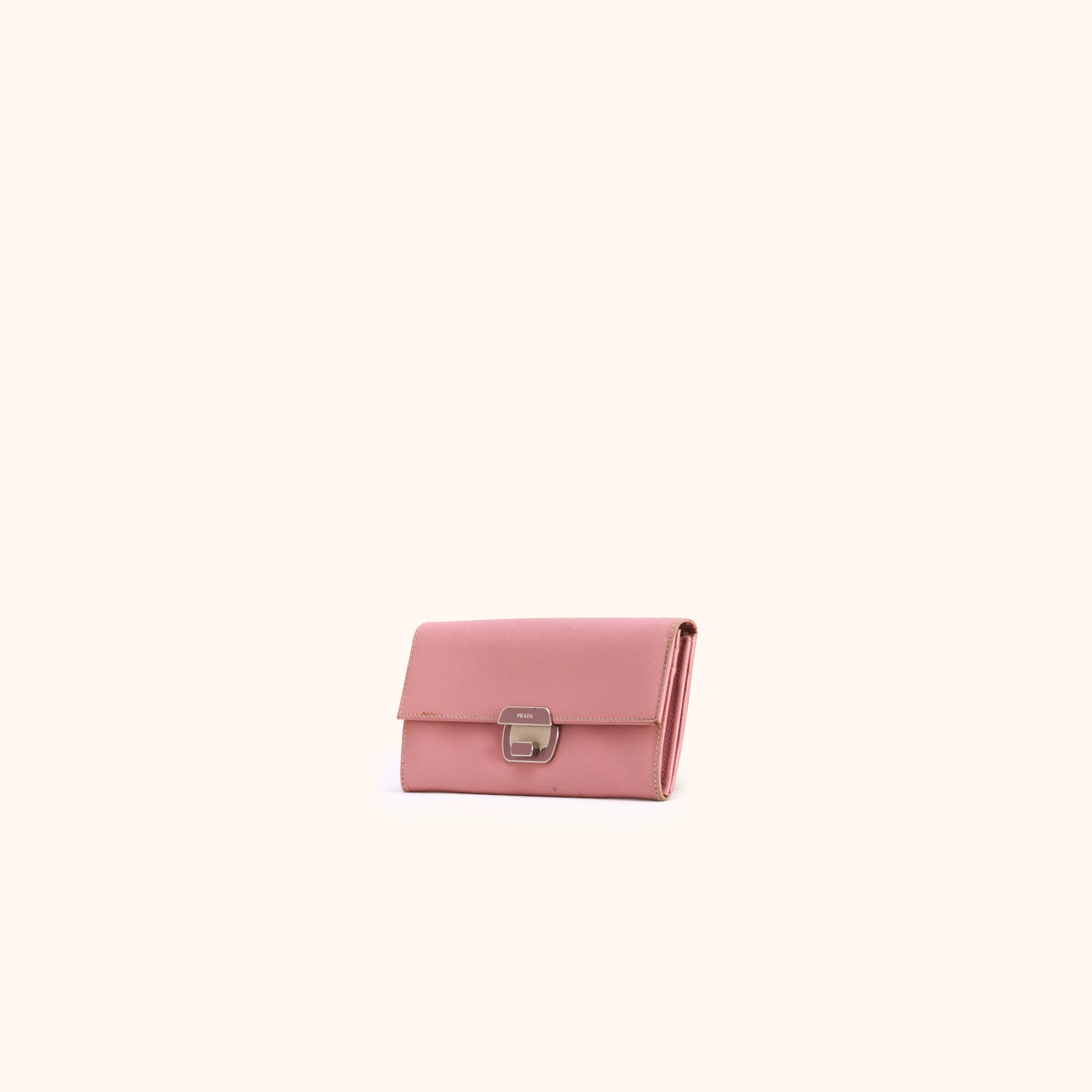 Prada Saffiano Pink Leder Wallet