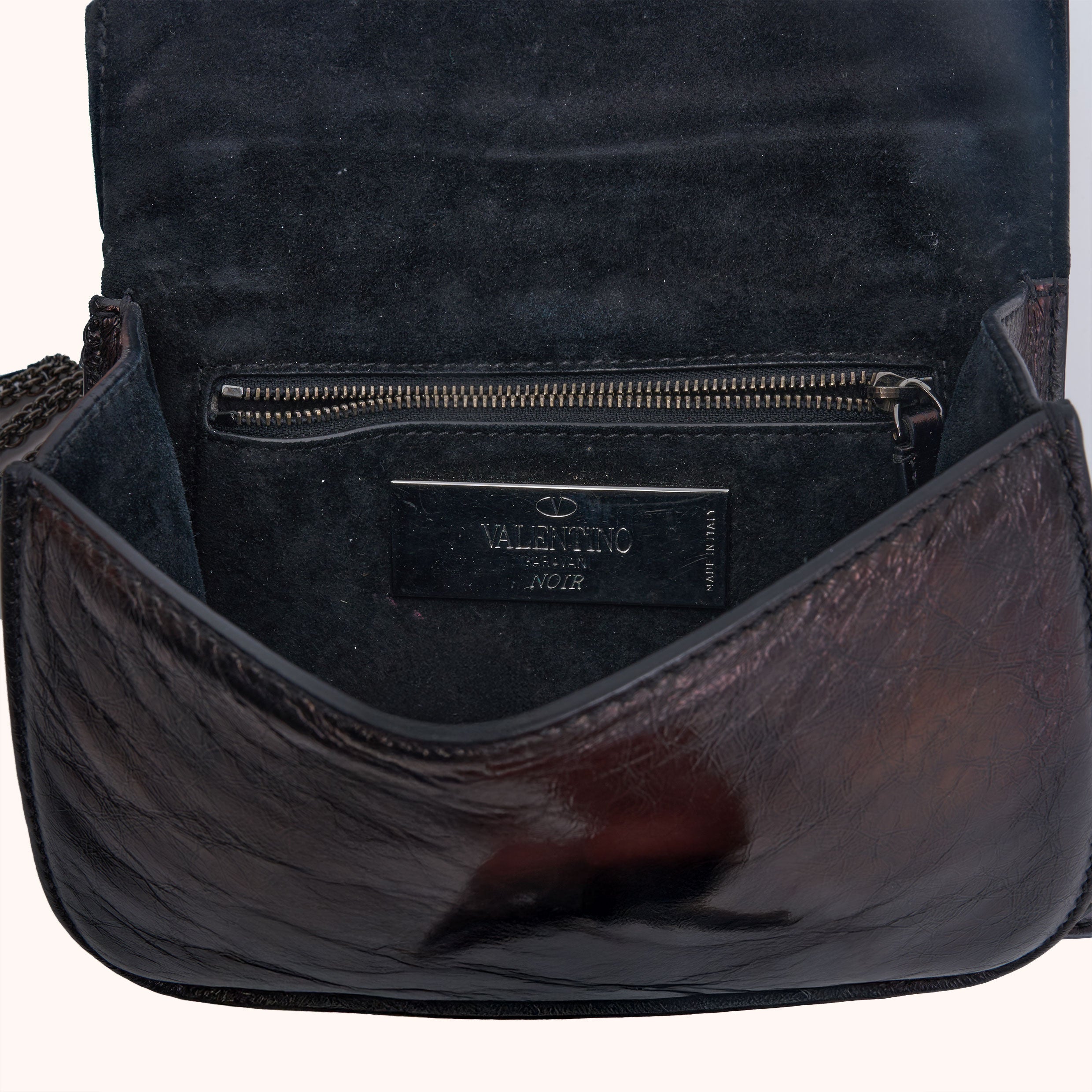 Valentino Garavani Rockstud Spike Lock Bag Black