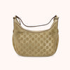 Gucci Baguette GG Monogram Gold Suede