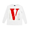 VLONE L/S red on white Tee Reversible