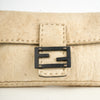 Fendi Baguette Selleria Beige Wool / Black Leather