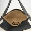 Fendi Baguette Selleria Beige Wool / Black Leather