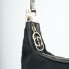 Gucci GG Canvas Shoulder Bag with Logo Zipper – Black