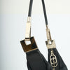 Gucci GG Canvas Shoulder Bag with Logo Zipper – Black