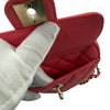 Wintage Chanel Herz Mini Flap Bag aus rosa gestepptem Lammleder mit goldfarbenem CC-Verschluss
