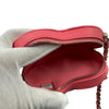 Wintage Chanel Herz Mini Flap Tasche aus rosa gestepptem Lammleder mit Reißverschluss und Seriennummer