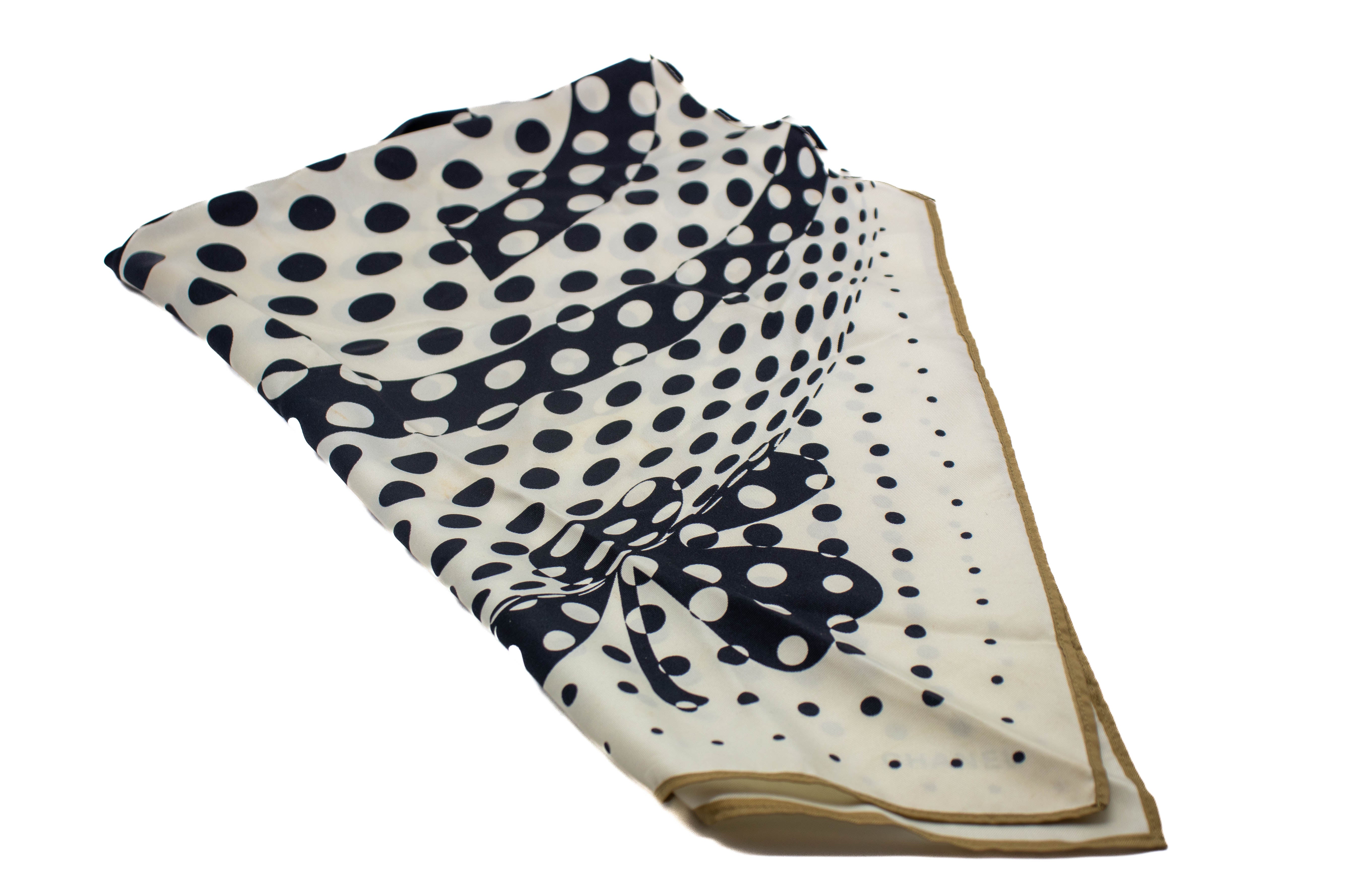 Chanel Dotted Silk Scarf