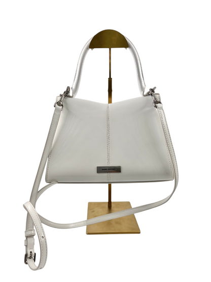 Wintage Marc Jacobs The St. Marc Top Handle Tasche aus weißem Glattleder mit silberner Hardware und Schulterriemen