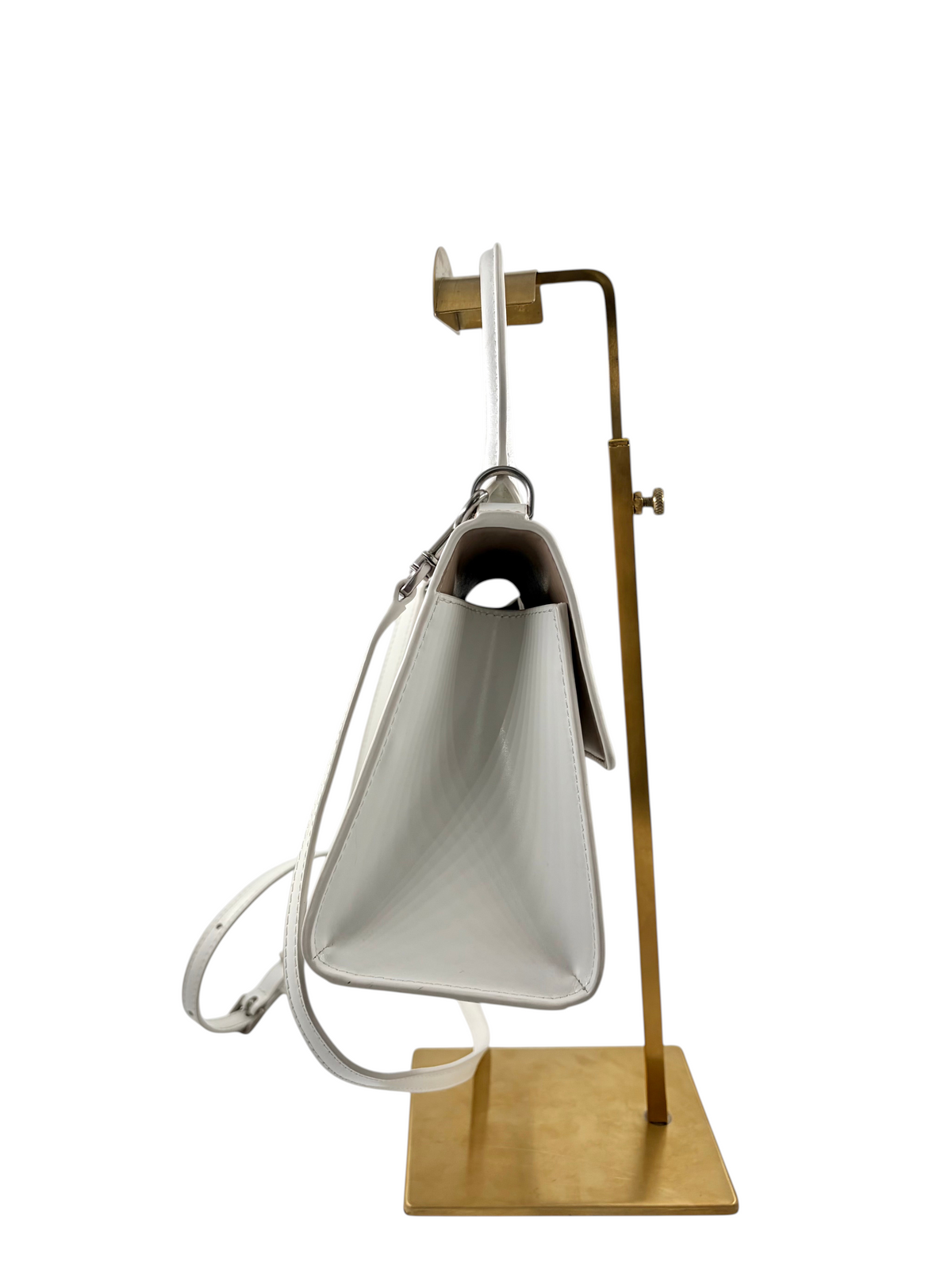 Wintage Marc Jacobs The St. Marc Top Handle Tasche aus weißem Glattleder mit silberner Hardware in Seitenansicht