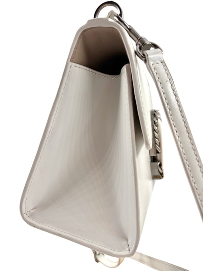 Wintage Marc Jacobs The St. Marc Top Handle Tasche aus weißem Glattleder mit silberner Hardware, Seitenansicht