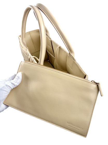 Wintage Bottega Veneta Arco Tote in Beige mit herausnehmbarer Pochette und charakteristischem Intrecciato-Leder