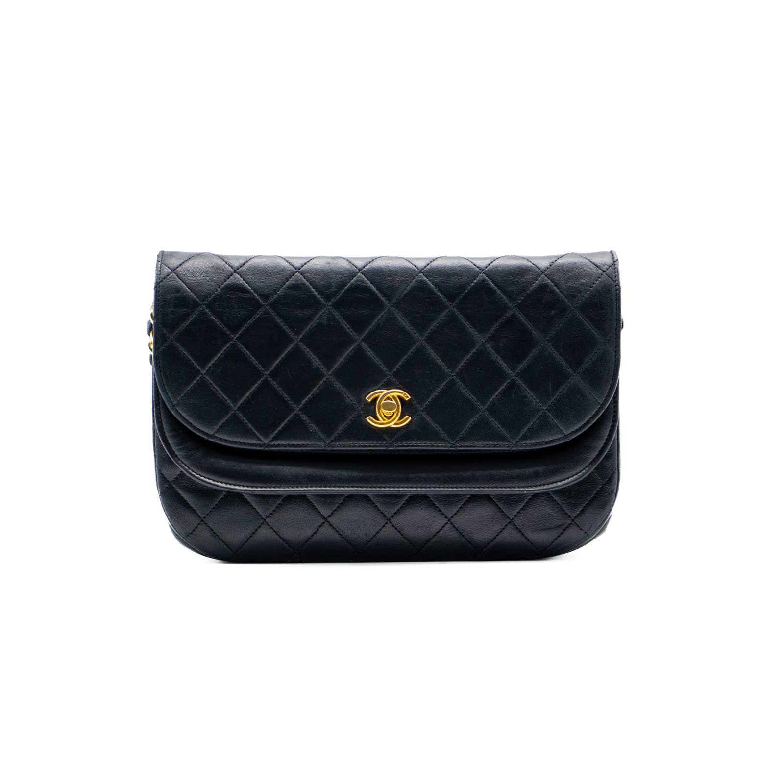 Chanel Quilted Leather Halfmoon Handbag